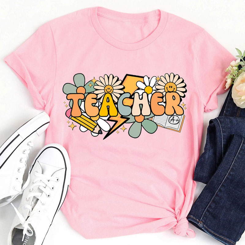 Personalized Grade All Kinds Of Flowers Teacher T-Shirt