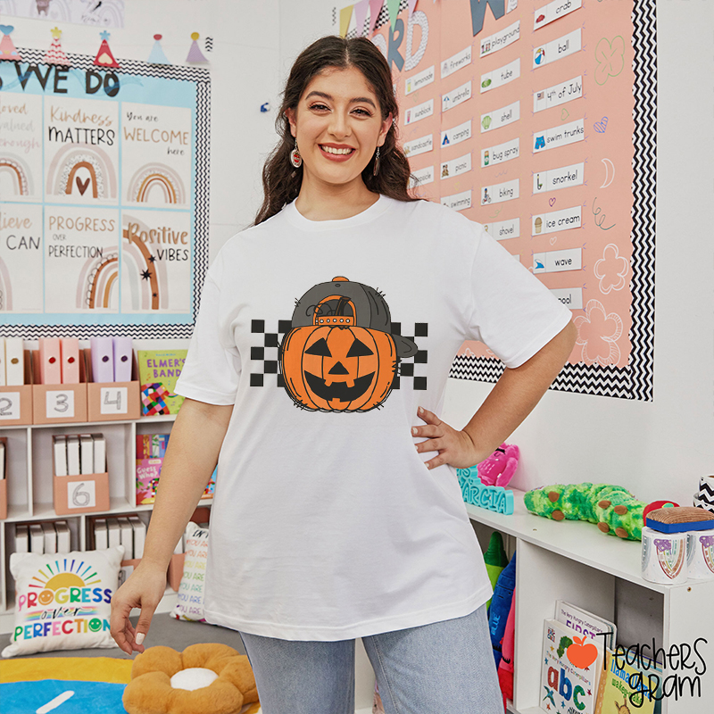 Pumpkin Dude Halloween Teacher T-Shirt