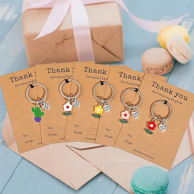 Thank You For Helping Me Grow Teacher Keychain