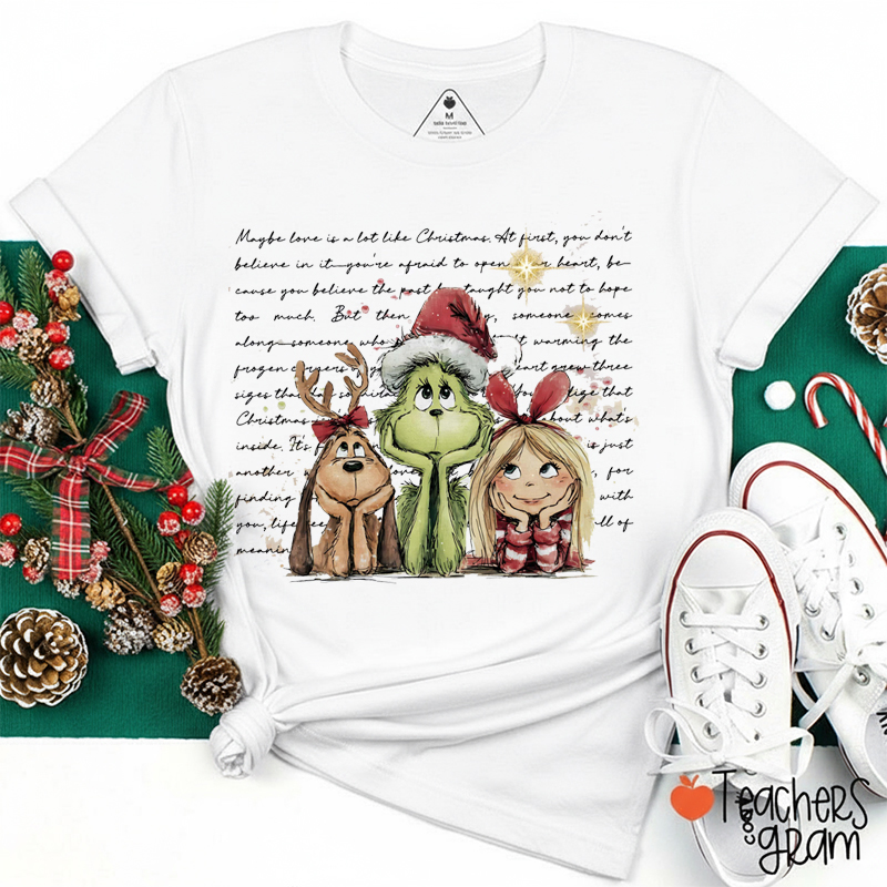 Retro Christmas Mean Guy Teacher T-Shirt