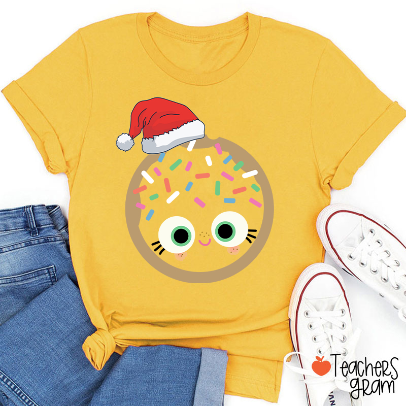 Personalized Book Character With Santa Hat Teacher T-Shirt