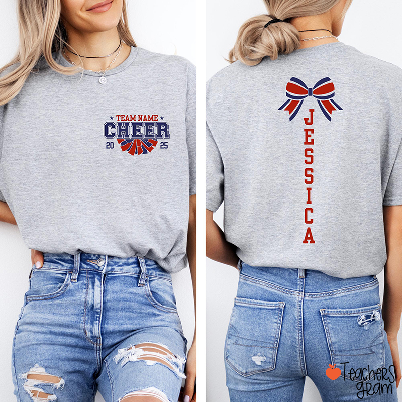 Personalized Team Name Cheer For Them Game Day Teacher Two Sided T-Shirt