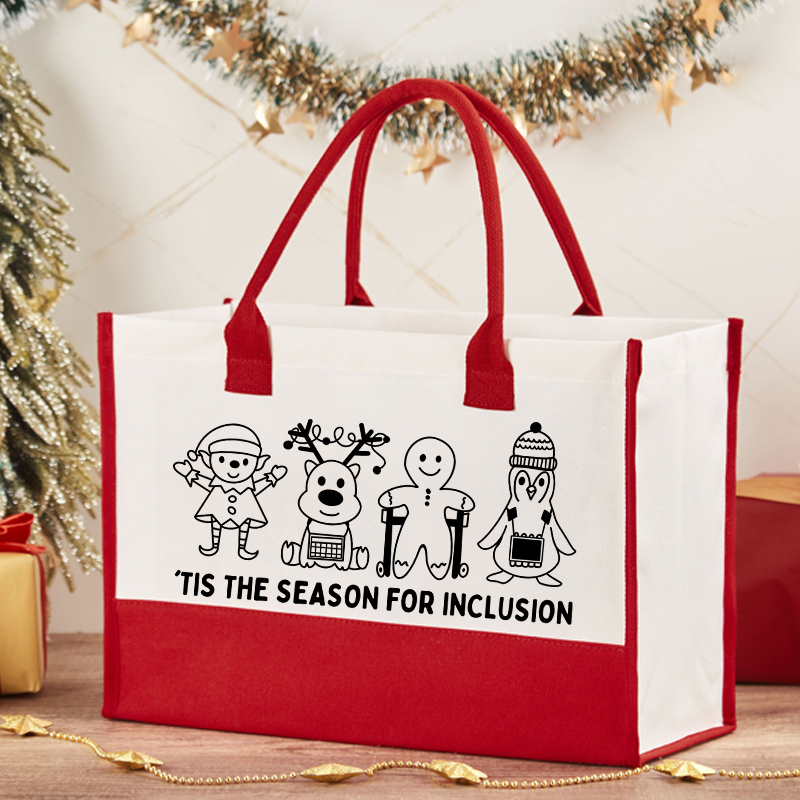 Tis The Season For Inclusion Teacher Cotton Tote Bag