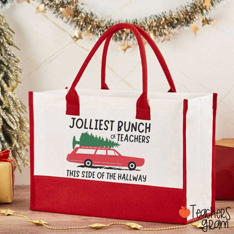Jolliest Bunch Of Teachers This Side Of The Hallway Teacher Cotton Tote Bag