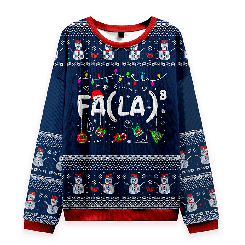 Fa La La La Christmas Teacher Ugly Knit Sweatshirt