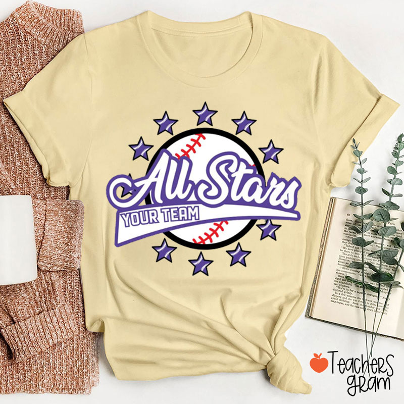 Personalized Team Name And Mascot Stars Teacher T-Shirt