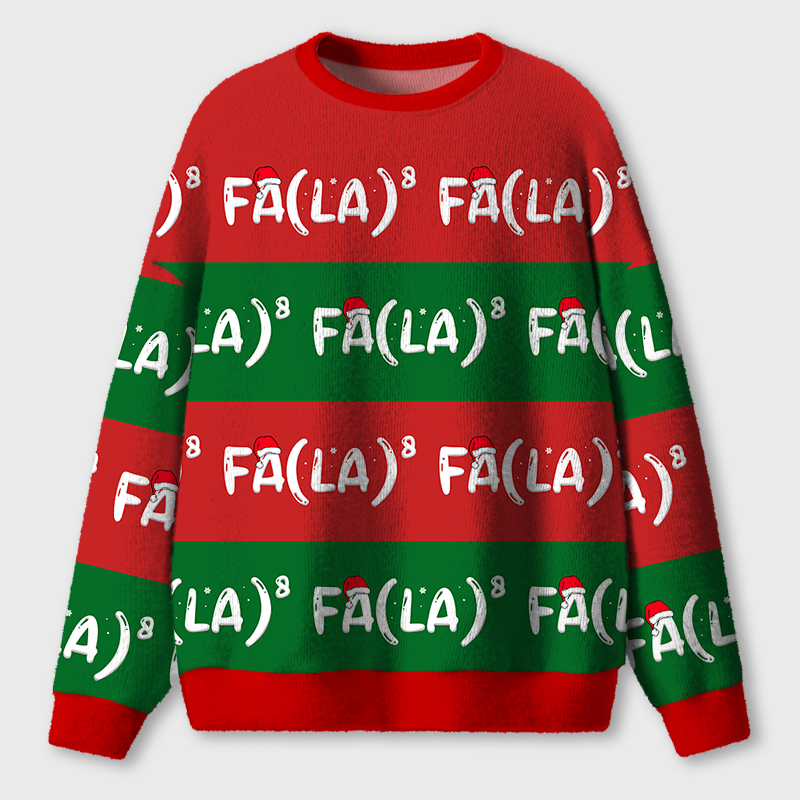 Fa La La La Funny Math Teacher Ugly Fluffy Christmas Sweater