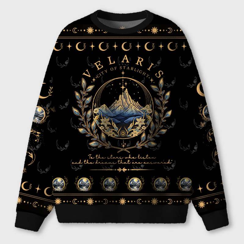 Velaris City Of Starlight To The Stars Teacher Ugly Fluffy Christmas Sweater