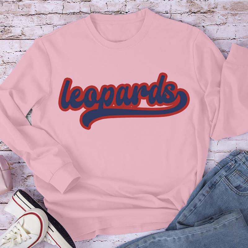 Personalized Mascot School Spirit Contrasting Colors Teacher Long Sleeve T-Shirt