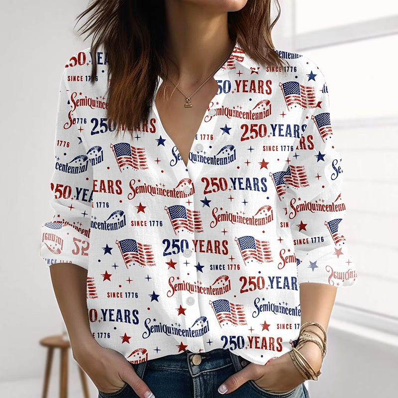 USA 250th Anniversary Teacher Crinkle Fabric Shirt