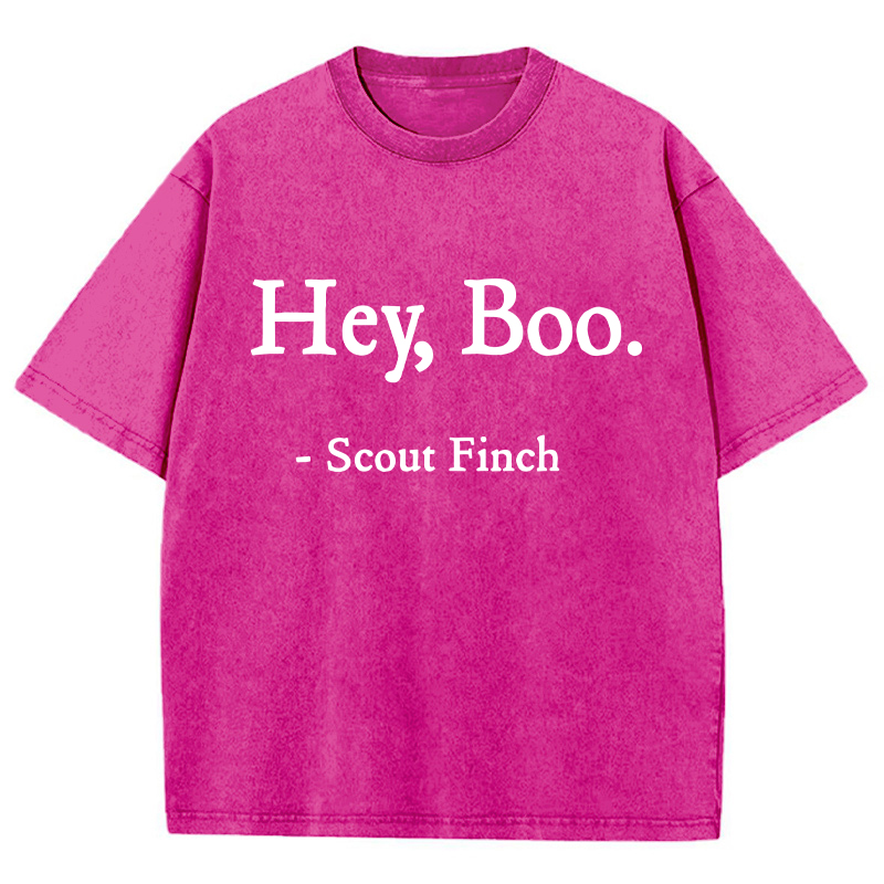 Hey Boo Teacher Washed T-Shirt