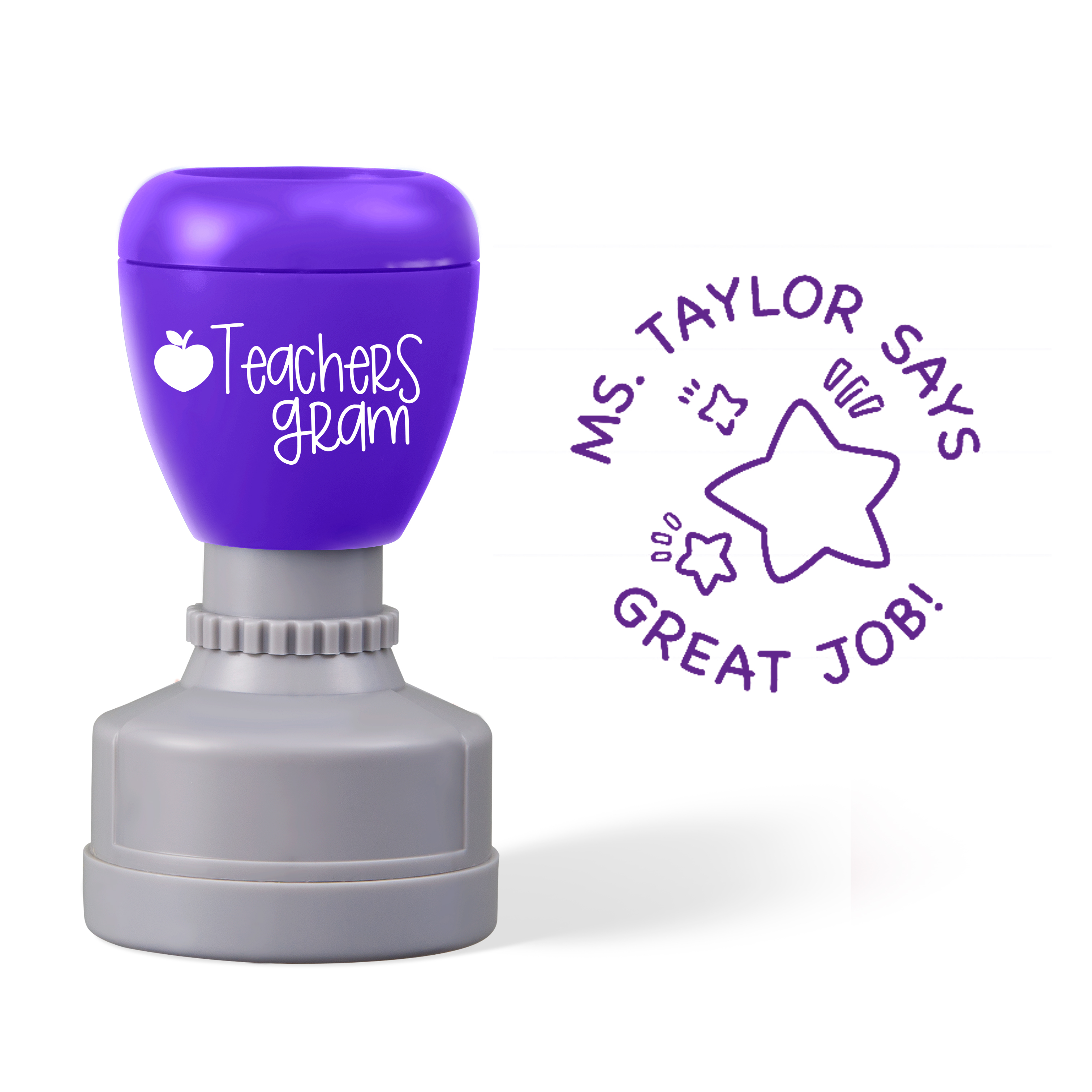 Personalized Name Great Job Star Teacher Stamp