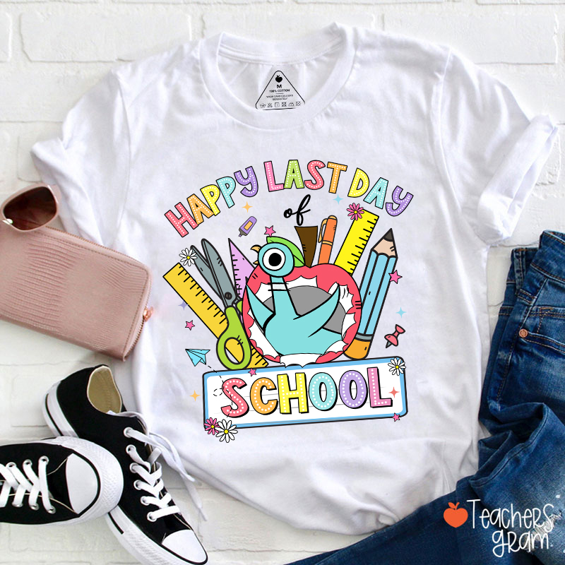 Happy Last Day Of School Pigeon Teacher T-Shirt