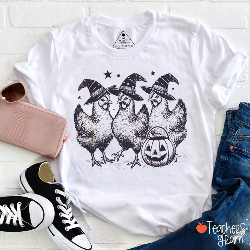 Chicken With Wizard Hat Teacher T-Shirt