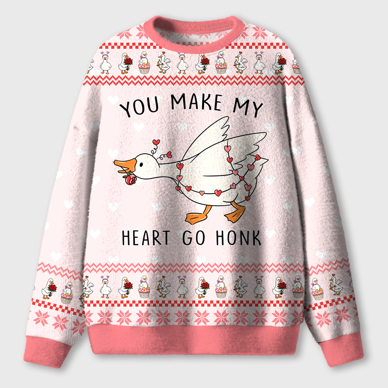 You Make My Heart Go Honk Teacher Ugly Fluffy Sweatshirt