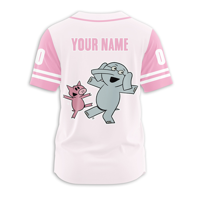 Personalized Name And Number Cute Elephant Teacher Baseball Jersey