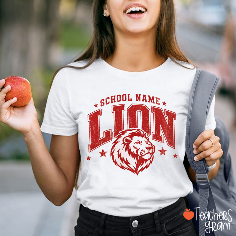 Personalized Mascot Vintage School Spirit Team Graphic Teacher T-Shirt