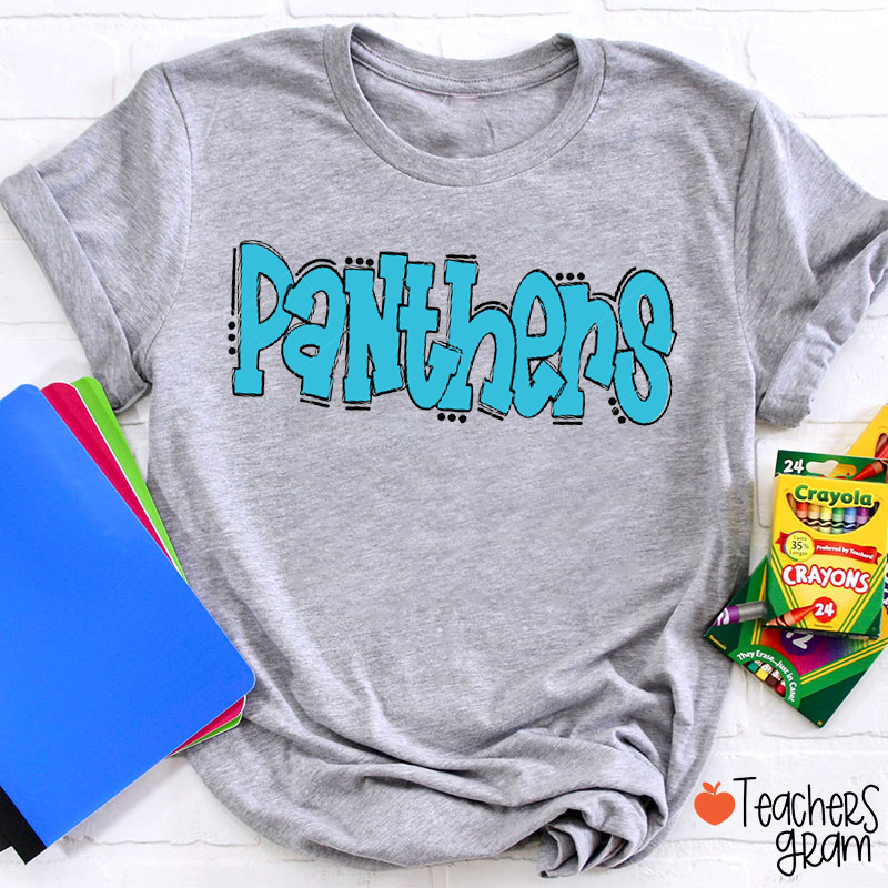 Personalized Mascot Dot Outline School Spirit Teacher T-Shirt