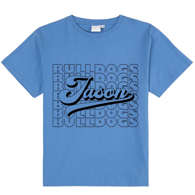 Personalized Name And Mascot Simple Kids T-Shirt