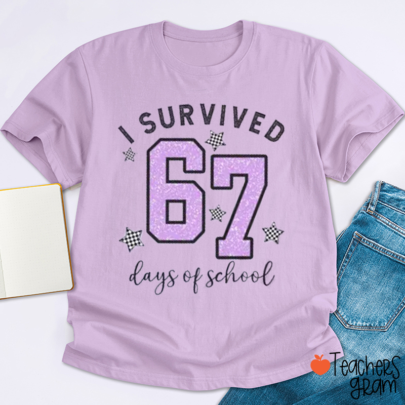 Comfort Colors I Survived 67 Days Of School Teacher T-Shirt