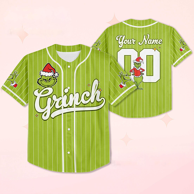 Personalized Name And Number Mean Guy With Santa Hat Teacher Baseball Jersey