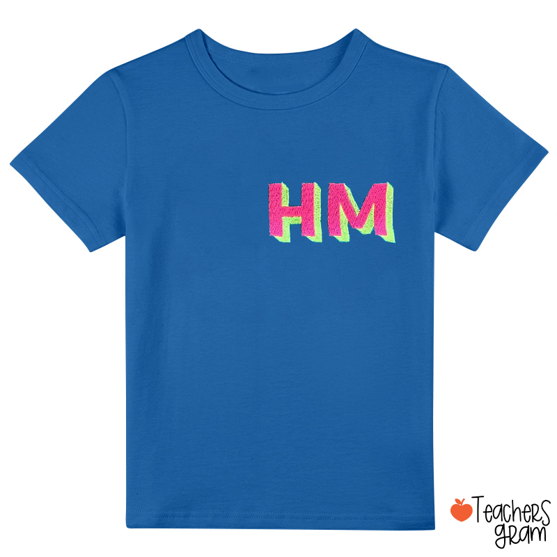 Personalized Youth Neon Embroidered Monogram Class T-Shirt