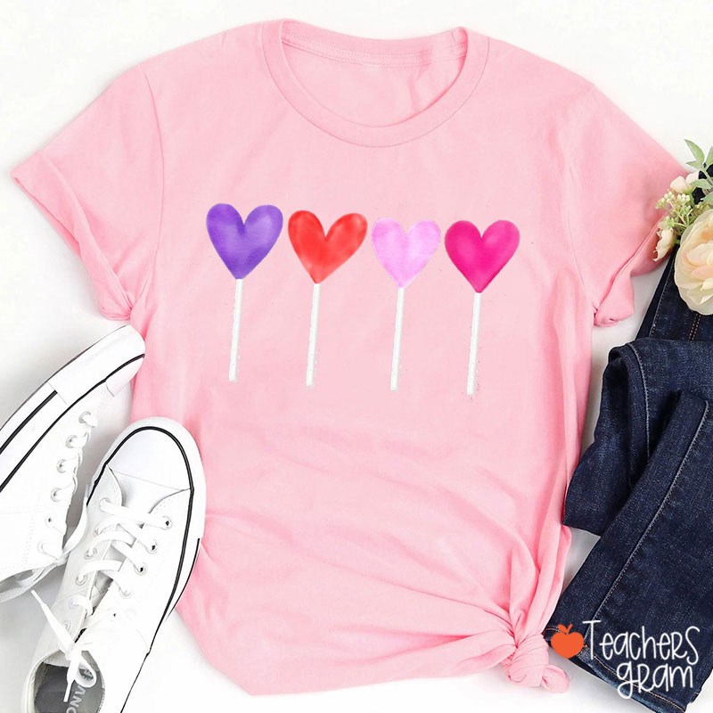Love Lollipop Valentine Teacher T-Shirt