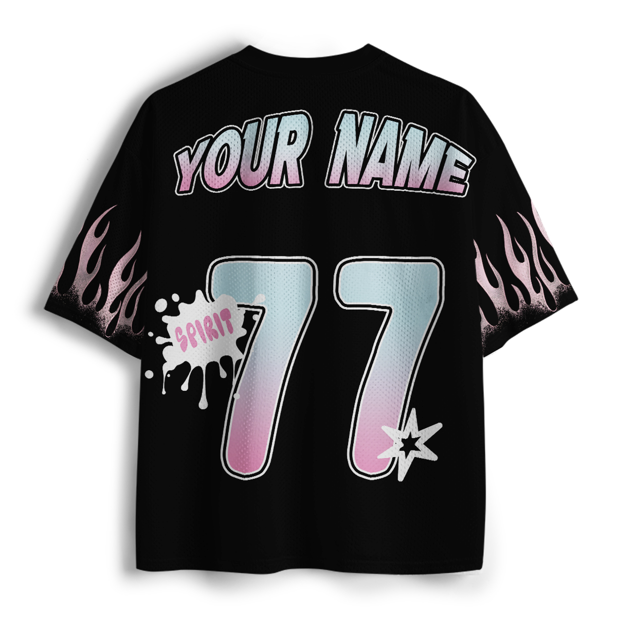 Personalized Name And Number Flame Teacher Mesh Jersey