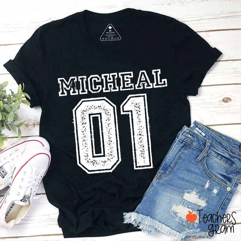 Personalized Name And Number Game Day Teacher T-Shirt