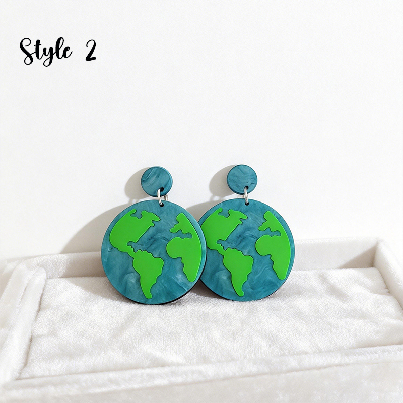 Beautiful Earth Day Teacher Acrylic Earrings