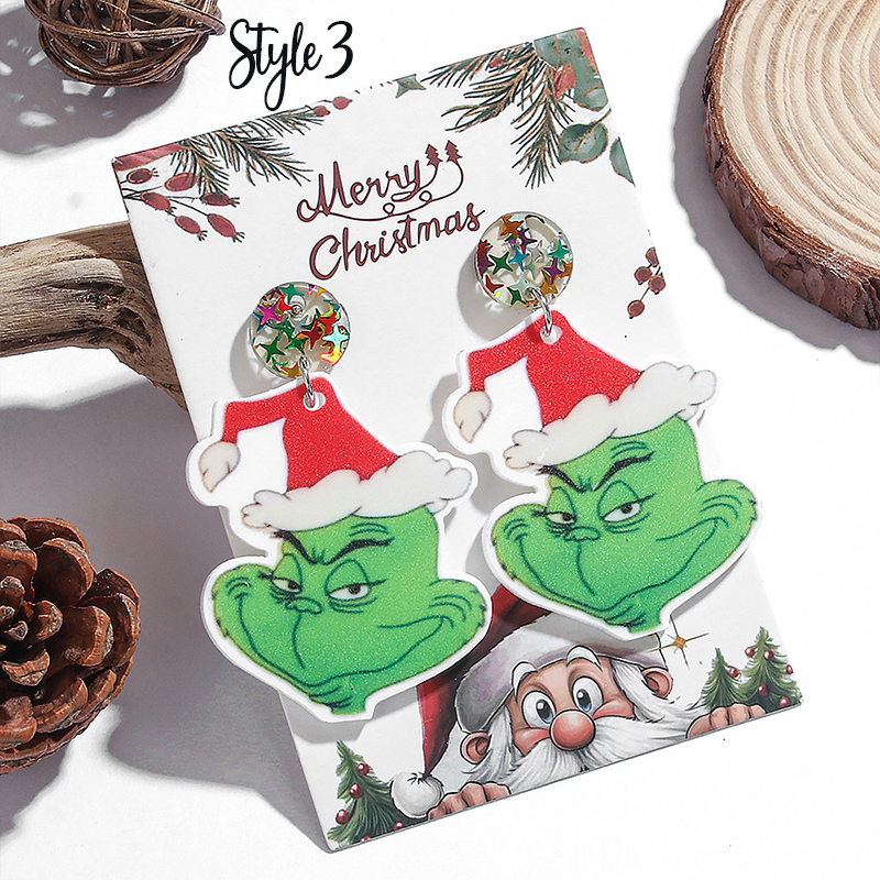 Mean Guy Christmas Teacher Acrylic Earrings