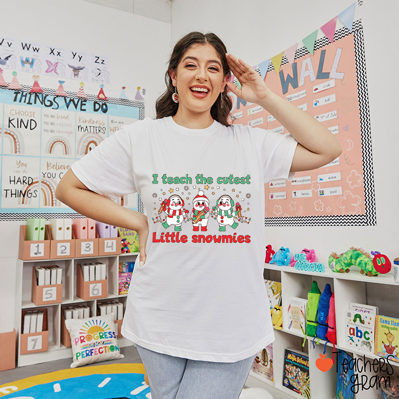 I Teach The Cutest Little Snowmies Teacher T-Shirt