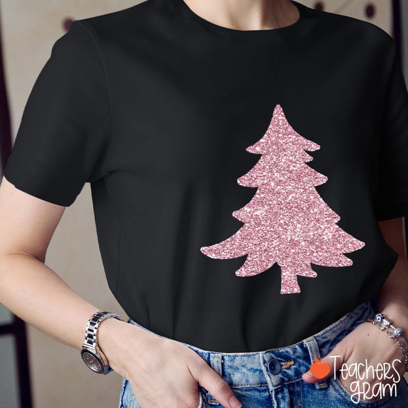 Glitter Christmas Tree Teacher T-Shirt