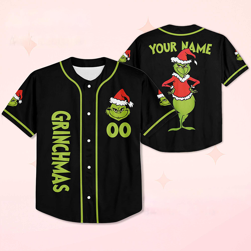 Personalized Name And Number Green Monster Teacher Baseball Jersey