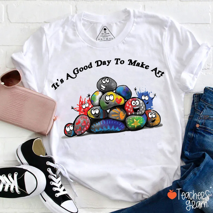Make Art In Stones Teacher T-Shirt