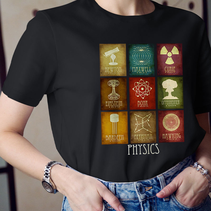 Physics Mosaic Art Print Teacher T-Shirt