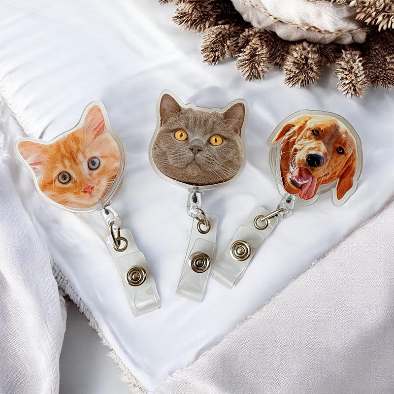 Personalized Pet Portrait Teacher Badge Reel