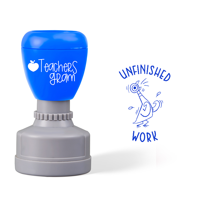 Personalized Unfinished Work Teacher Stamp