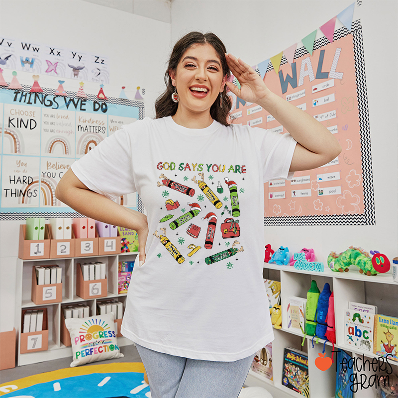 God Says You Are Cute Pencil Icon Teacher T-Shirt