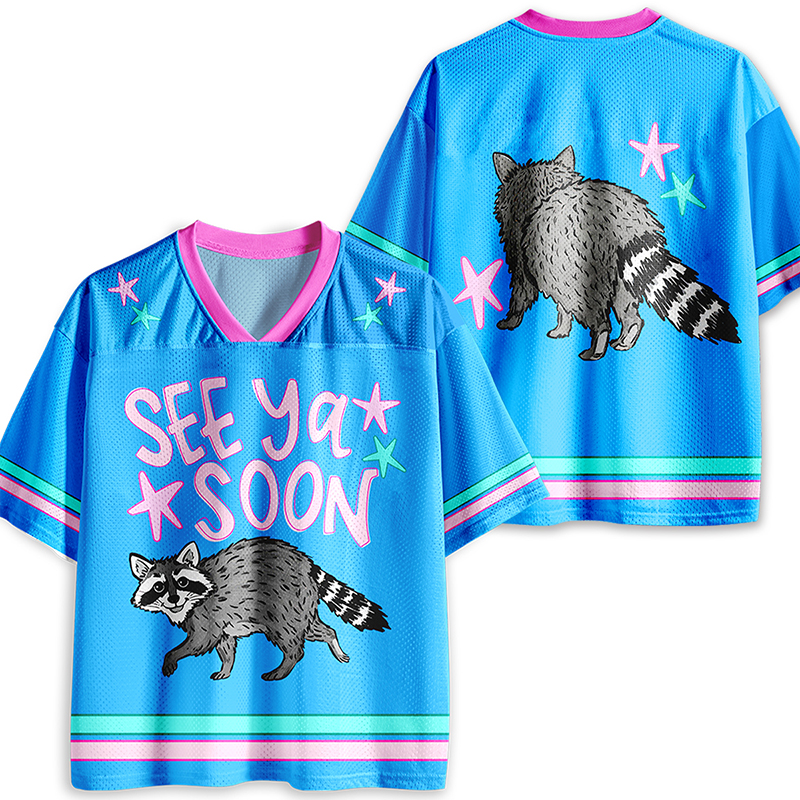 See Ya Soon Raccoon Teacher Mesh Jersey