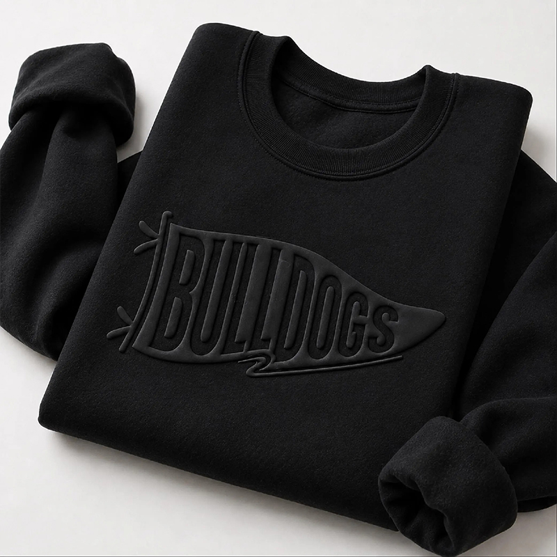 Personalized Mascot Sport Puff Printed Pennant Banner Teacher Sweatshirt