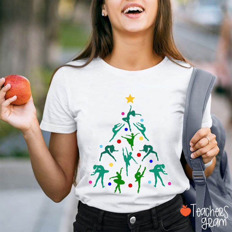 Dancer Christmas Tree Teacher T-Shirt