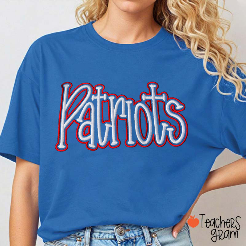 Personalized Mascot Sport Name Number Embroidery Teacher T‑Shirt