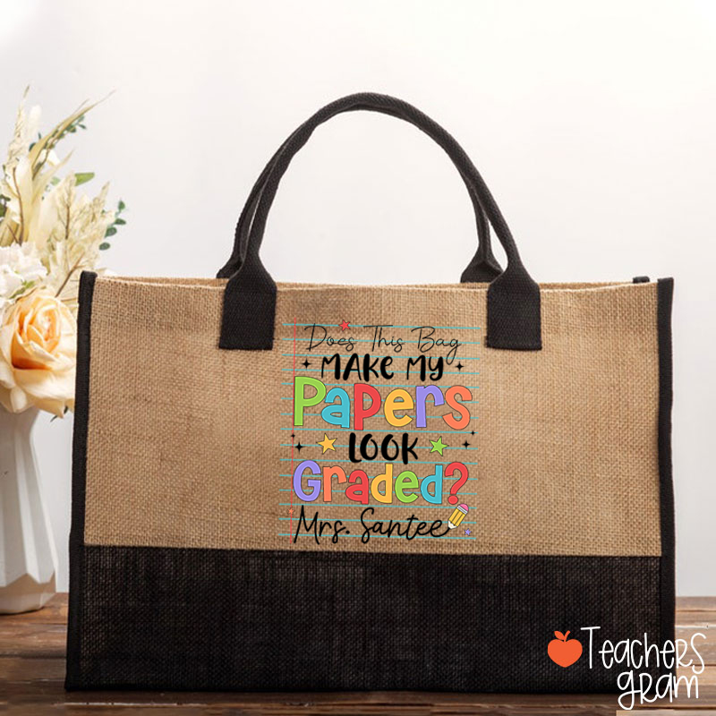 Personalized Does This Bag Make My Papers Look Grade Teacher Cotton Tote Bag