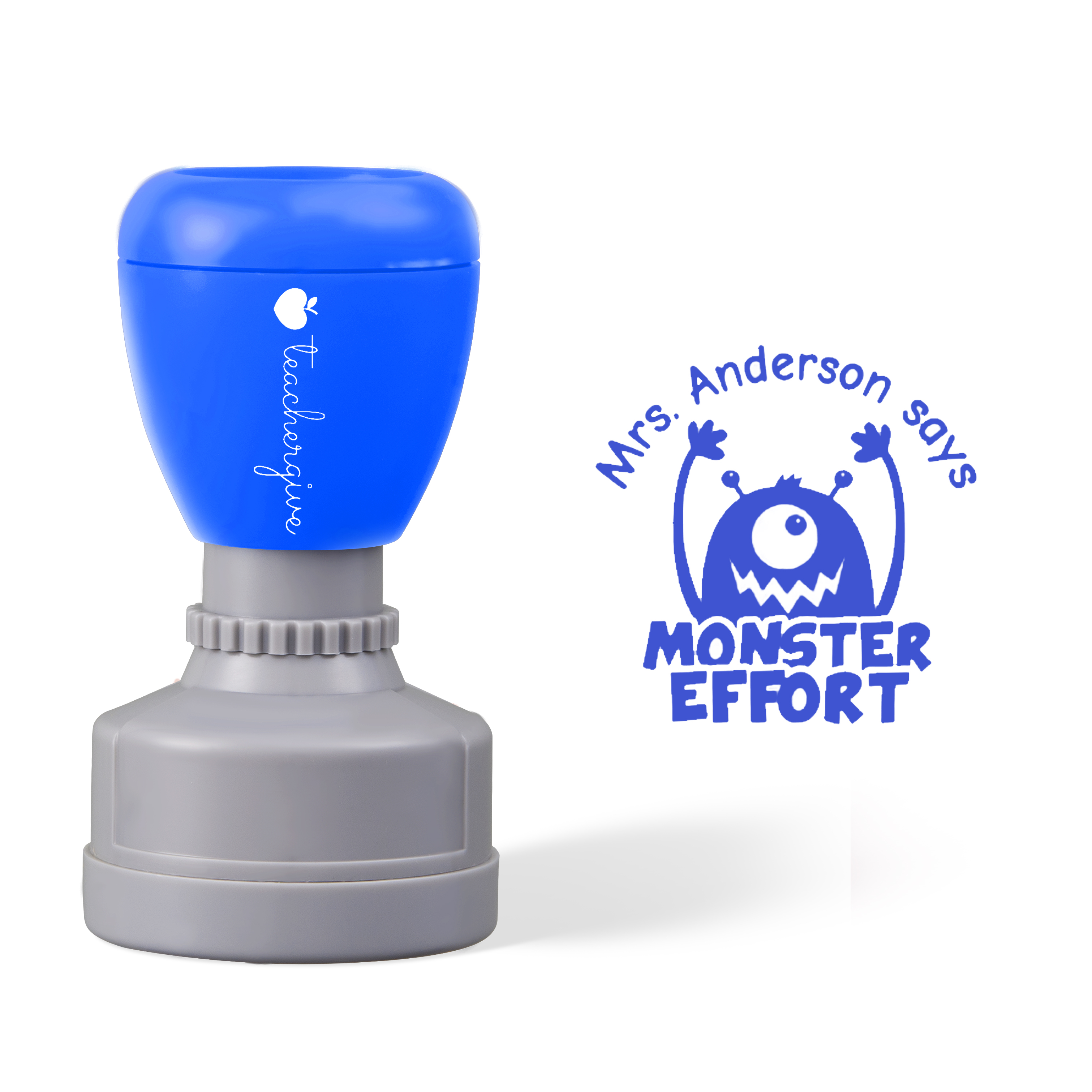 Personalized Says Monster Effort Teacher Stamp
