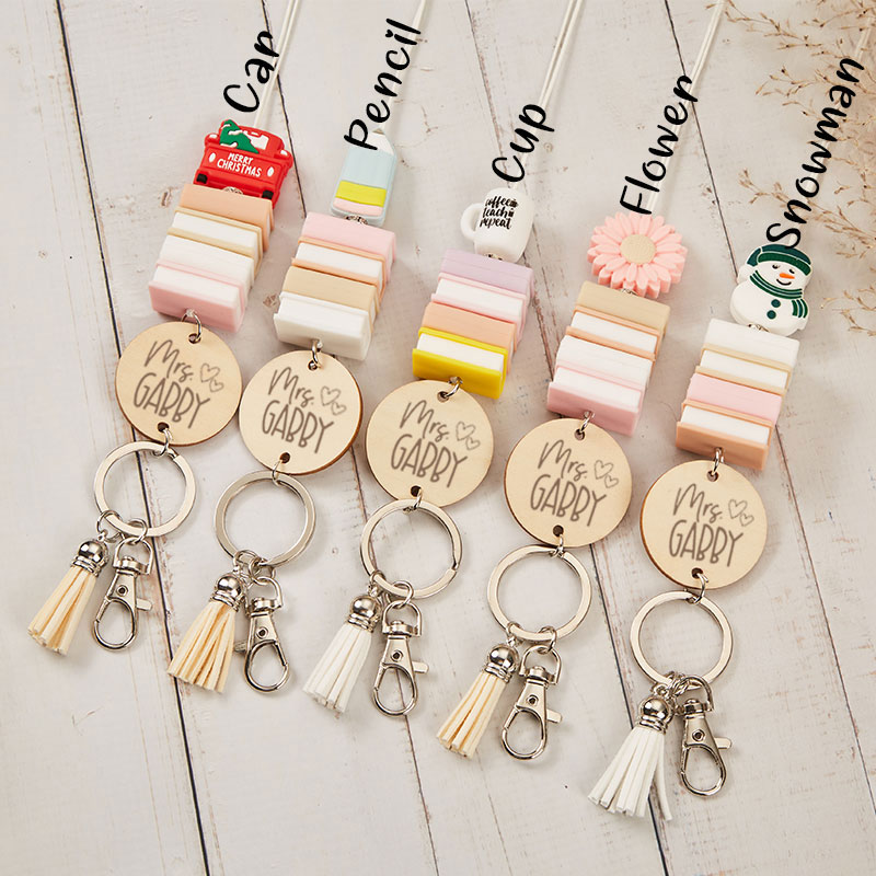 Colorful Silicone Books Teacher Lanyard