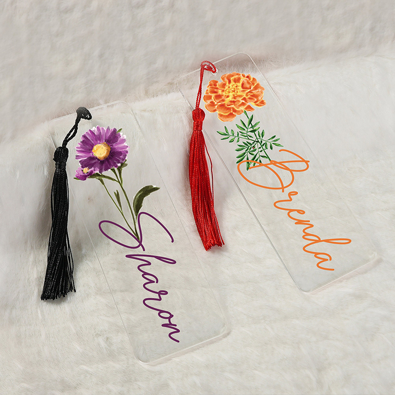 Personalized Birth Flower Teacher Bookmark