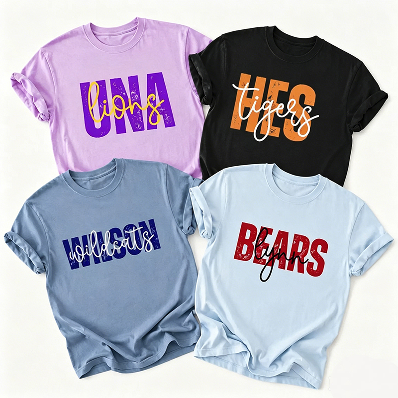 Personalized Distressed Mascot And Varsity Letter Teacher T-Shirt