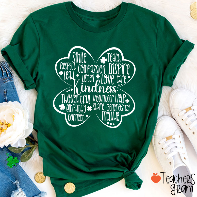 Kindness Shamrock Teacher T-Shirt
