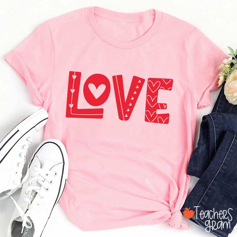 Heart Hollow Love Teacher T-Shirt